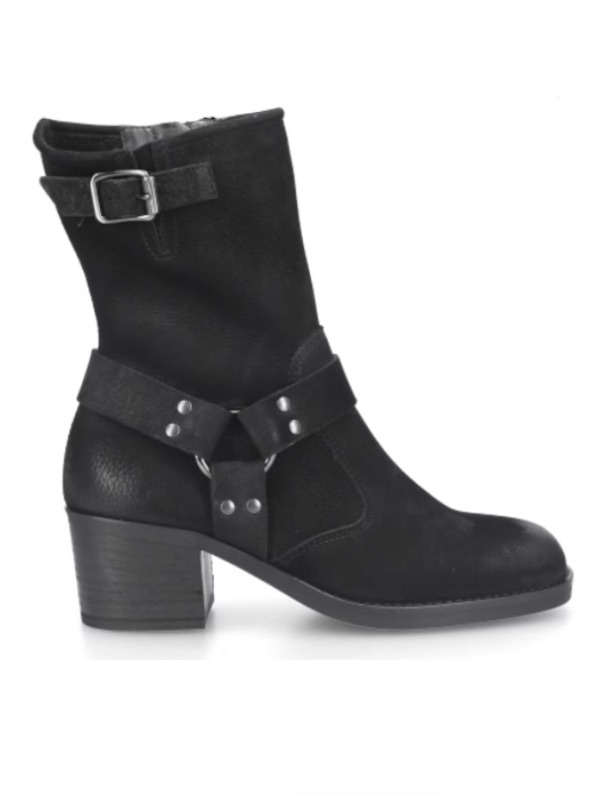 Biker Look Boots. Black Nubuck Leather. Brand New In Box